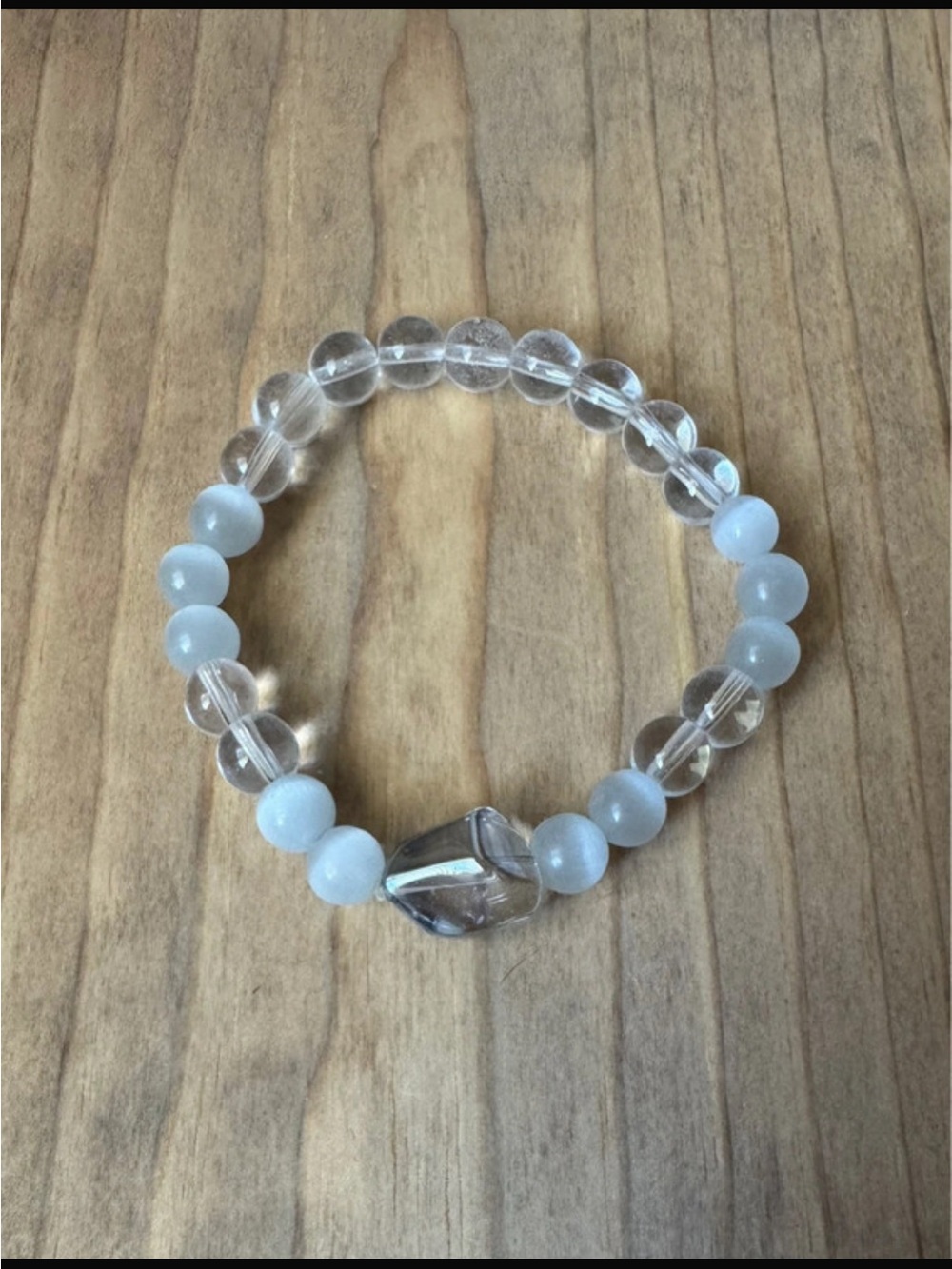 Evolve Mala Fresh Start Clear Quartz & Selenite Stretch Bracelet